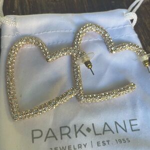 Park Lane Jewelry Heart Hoop Earrings Rhinestone